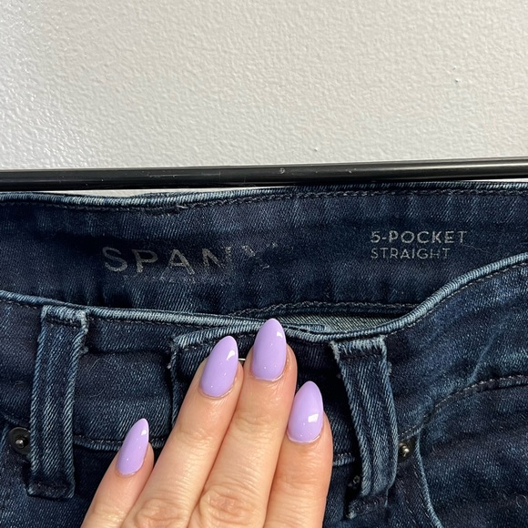 SPANX 5 Pocket Straight Denim Blue Jeans - Size 28 - Picture 2 of 3